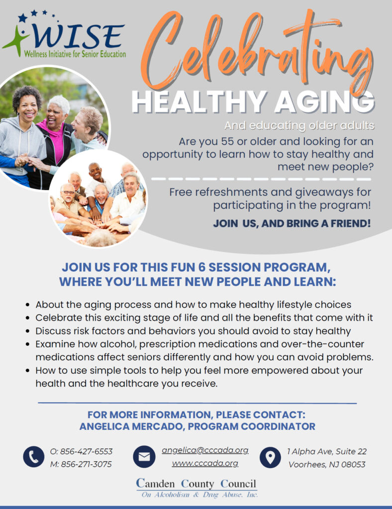Informational flyer for the Adult Wise Program